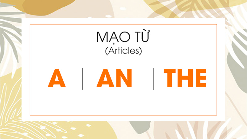 Mạo từ A/An/The. (Ảnh: Tienganhngenoi.vn)