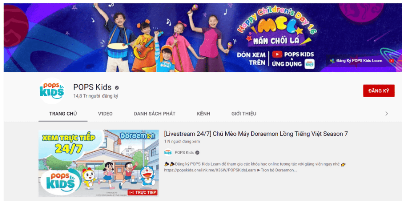 Kênh Youtube Pops Kids - Kênh giáo dục với các chuyên mục đa dạng dành cho trẻ em(Ảnh: Sưu tầm Internet)