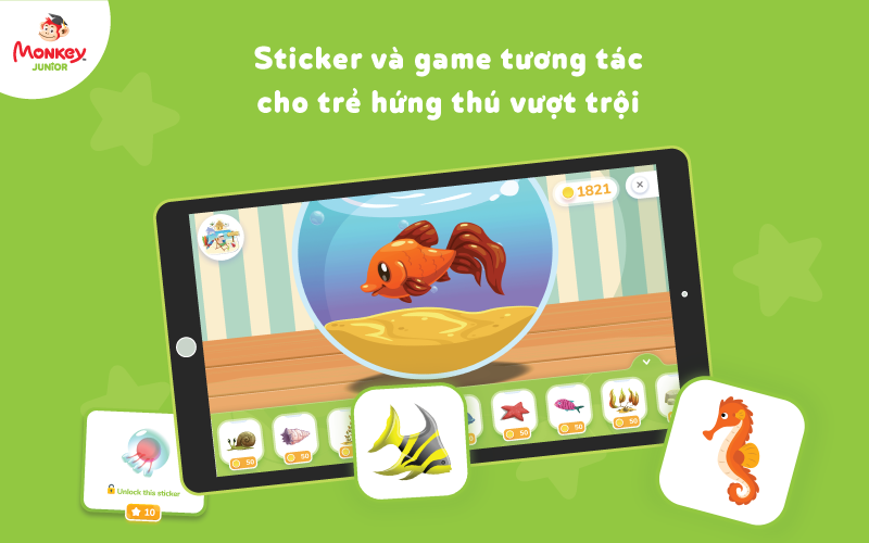 Monkey Junioir áp dụng phương pháp học thông qua trò chơi giúp trẻ luôn hào hứng khi học. (Ảnh: Monkey)