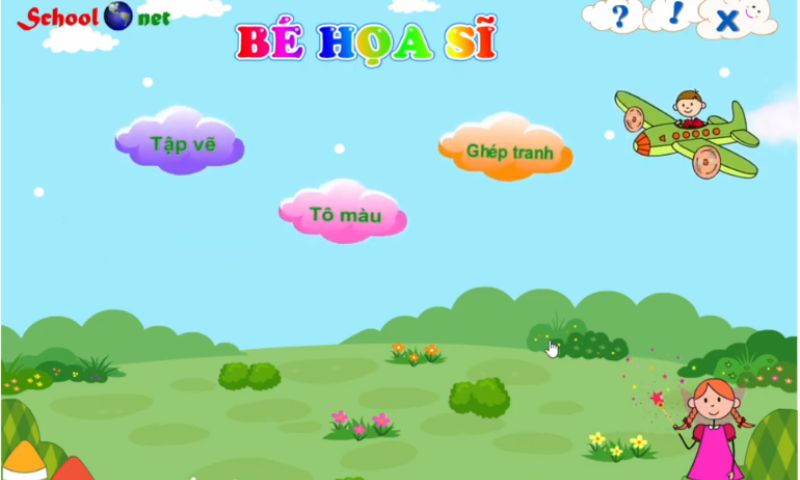 Phần mềm Bé Họa Sĩ. (Ảnh lấy từ clip hướng dẫn)