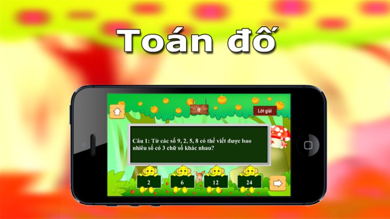 Toán đố trên ứng dụng Học Toán lớp 4. (Ảnh: Sưu tầm Internet)