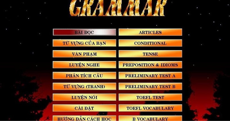 Phần mềm học tiếng Anh English Grammar. (Ảnh: Sưu tầm internet)