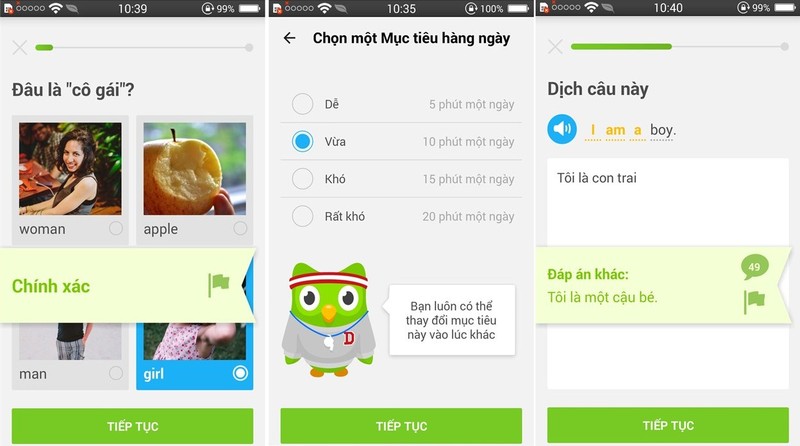 Học tiếng Anh miễn phí, thú vị cùng Duolingo. (ảnh: Sưu tầm internet)