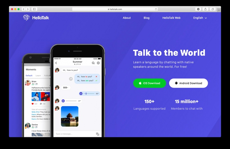 Hỗ trợ luyện nói tiếng Anh với bạn bè quốc tế cùng Hello Talk. (Ảnh: Sưu tầm internet)