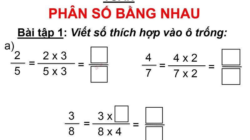Có nhiều dạng bài tập liên quan tới phân số bằng nhau để luyện tập. (Ảnh: Sưu tầm internet)