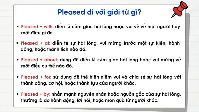Pleased đi với nhiều giới từ trong tiếng Anh (Ảnh: Sưu tầm internet)