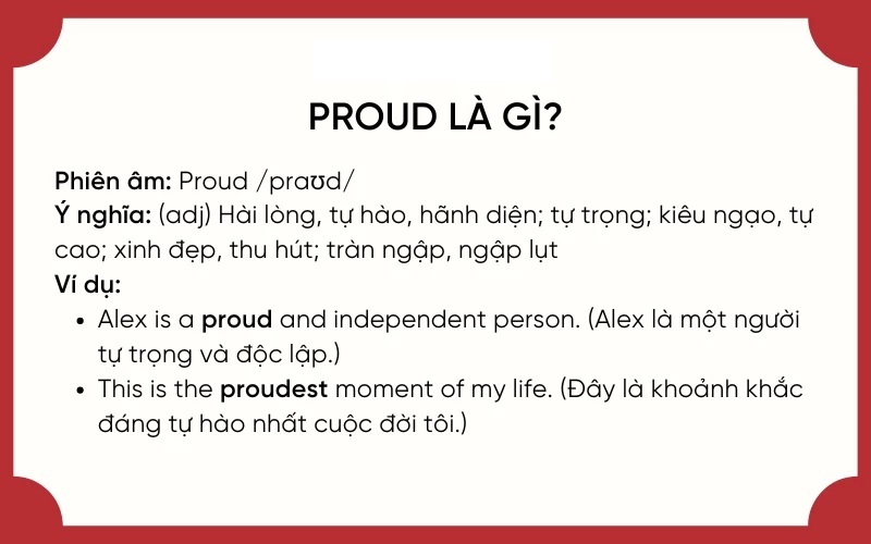 Đặc điểm của proud trong tiếng Anh (Ảnh: Langmaster)