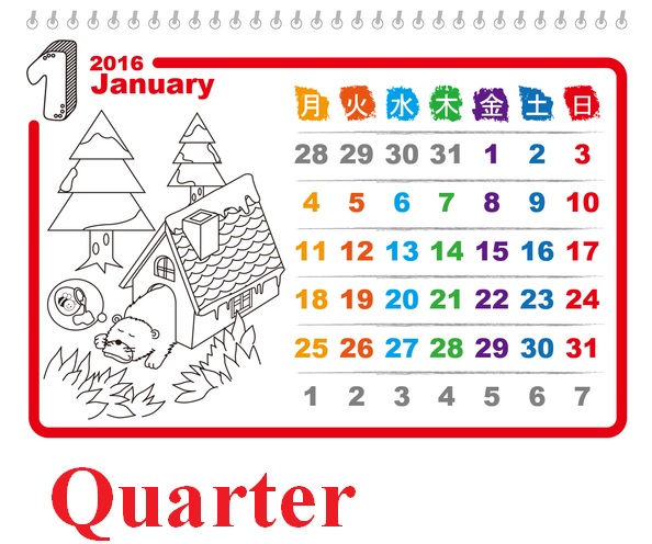 Quý trong tiếng Anh được dịch là Quarter. (Ảnh: Sưu tầm internet)