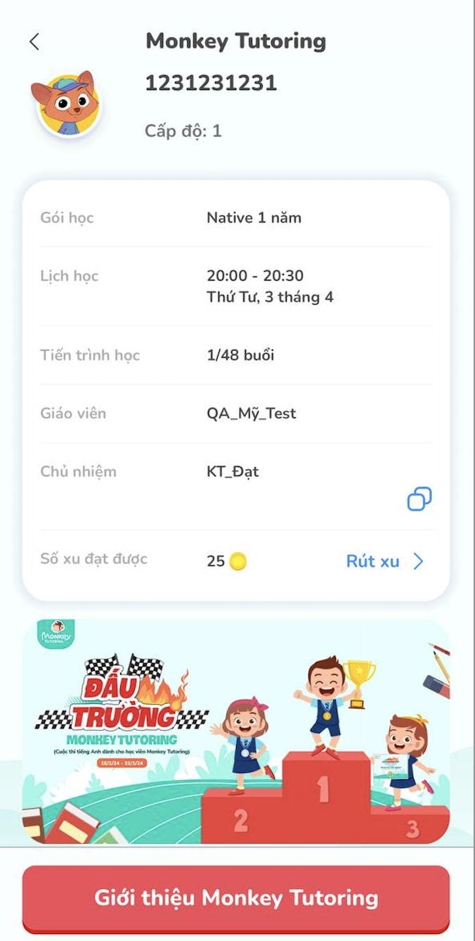 Dễ dàng giới thiệu Monkey Tutoring cho bạn bè, người thân