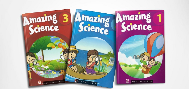 Cùng bé 4 tuổi học tiếng Anh với bộ sách Amazing science 1,2,3. (Ảnh: Sưu tầm internet)