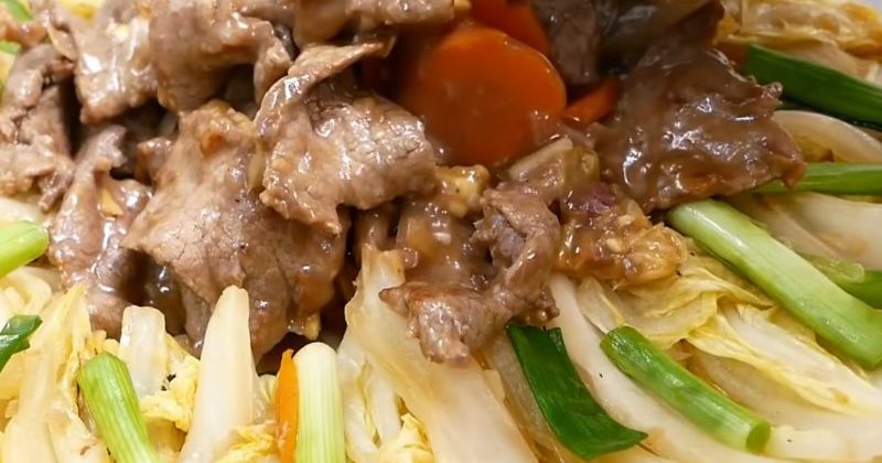 Món cải thảo xào thịt bò ngon miệng đưa cơm (Ảnh: Sưu tầm Internet)