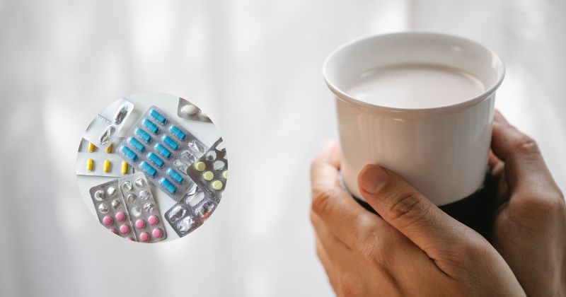 Không nên uống chung sữa với các loại thuốc (Ảnh: Sưu tầm Internet)