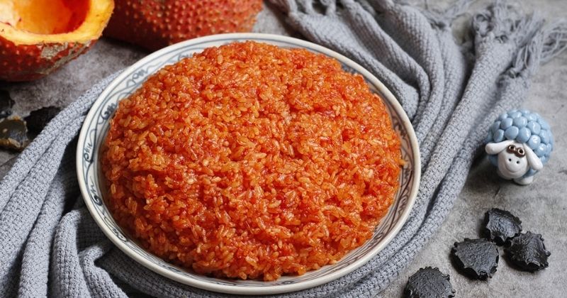 Hướng dẫn cách nấu xôi gấc bằng nồi cơm điện (Ảnh: Sưu tầm Internet)