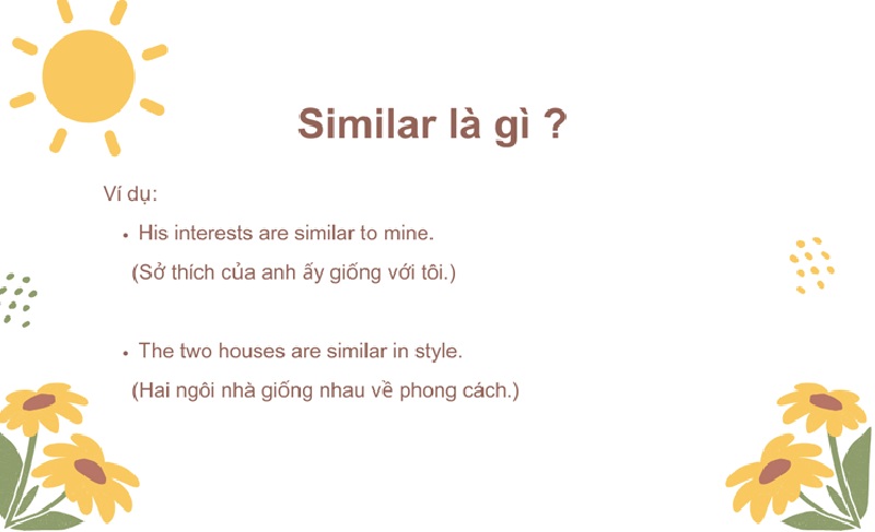 Ví dụ về nghĩa của từ Similar trong tiếng Anh (Ảnh: Sưu tầm internet)