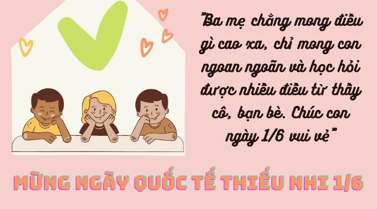Ba mẹ có thể sưu tầm nhiều stt 1/6 hay để tặng bé (Ảnh: Sưu tầm internet)