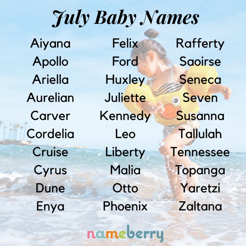 Tên tiếng Anh cho bé sinh tháng 7. (Ảnh: nameberry.com)