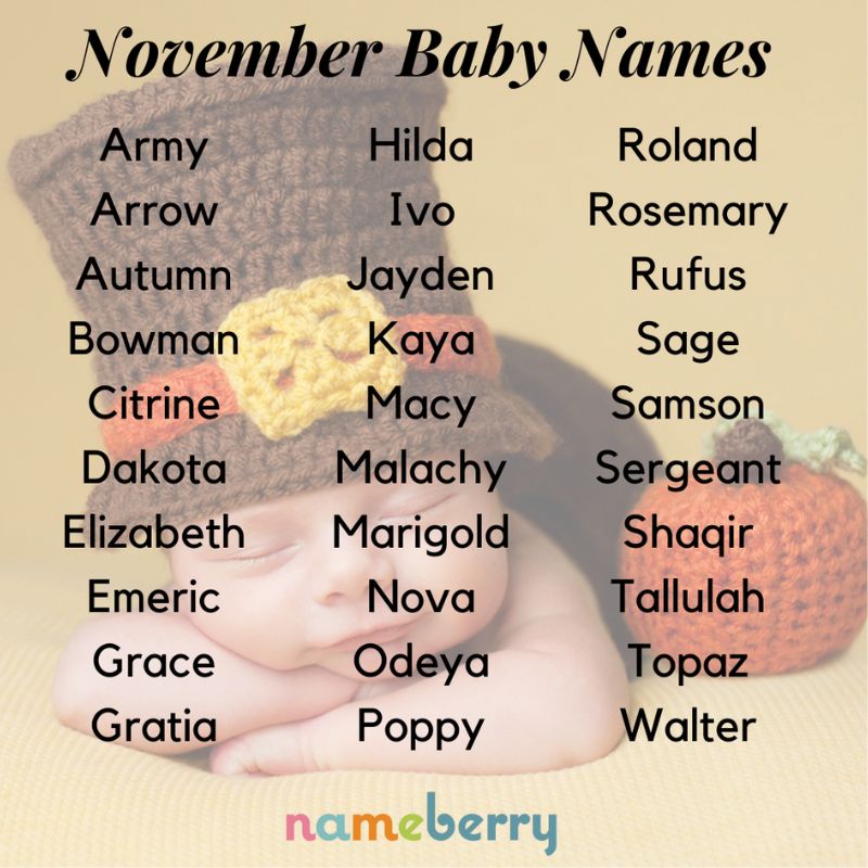 Tên tiếng Anh cho bé sinh tháng 11. (Ảnh: nameberry.com)
