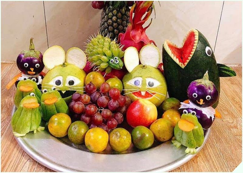 Bày mâm ngũ quả trung thu. (Ảnh: Internet)