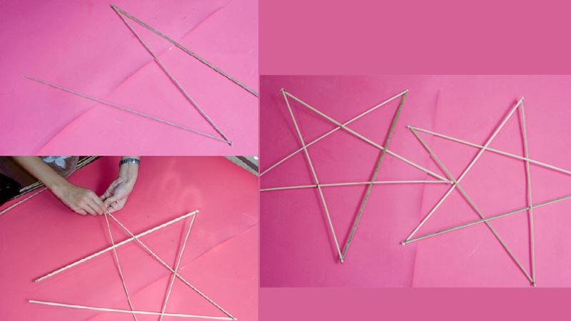 Tạo khung cho đèn ông sao. (Ảnh: Internet)