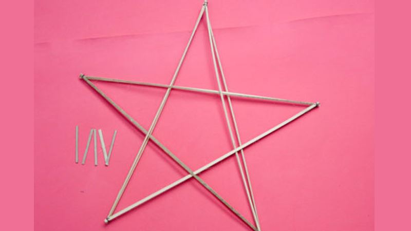 Chồng 2 hình ngôi sao lên nhau và cố định. (Ảnh: Internet)
