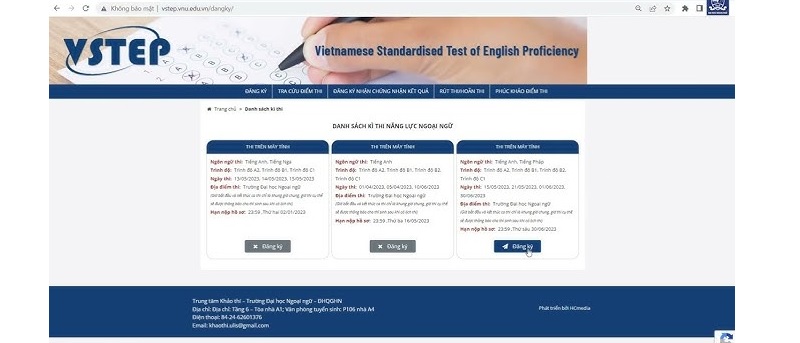 Lựa chọn, tìm hiểu trung tâm, trường tổ chức thi VSTEP uy tín trên trang của VSTEP (Ảnh: Sưu tầm internet)