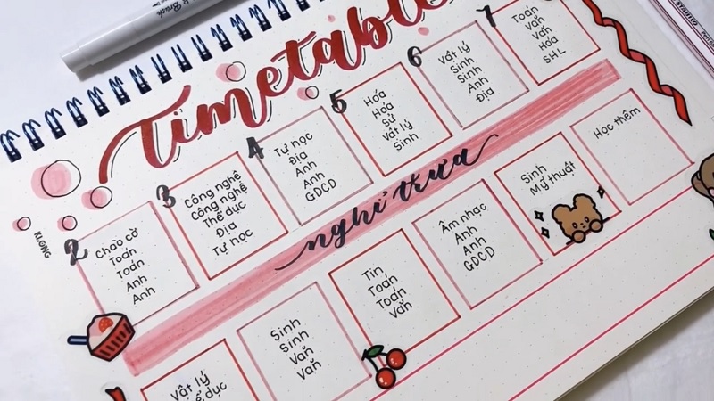 Cần xác định rõ các yếu tố cần có trong thời khoá biểu. (Ảnh: Sưu tầm internet)