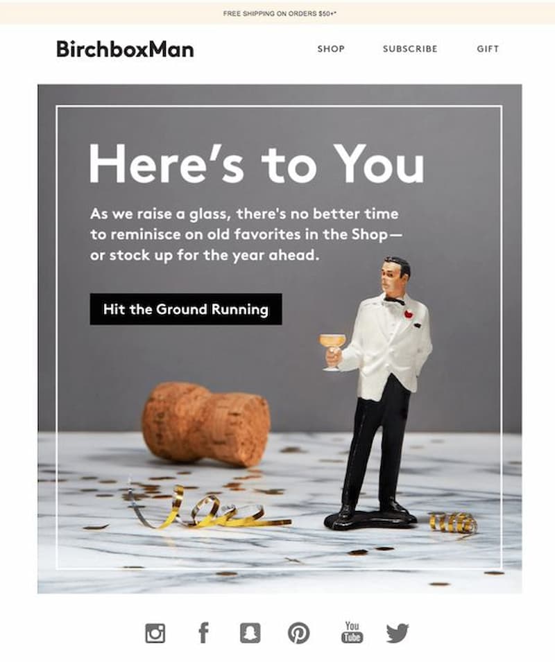 Email khuyến khích khách hàng tích trữ sản phẩm cho năm tới. (Ảnh: Internet)