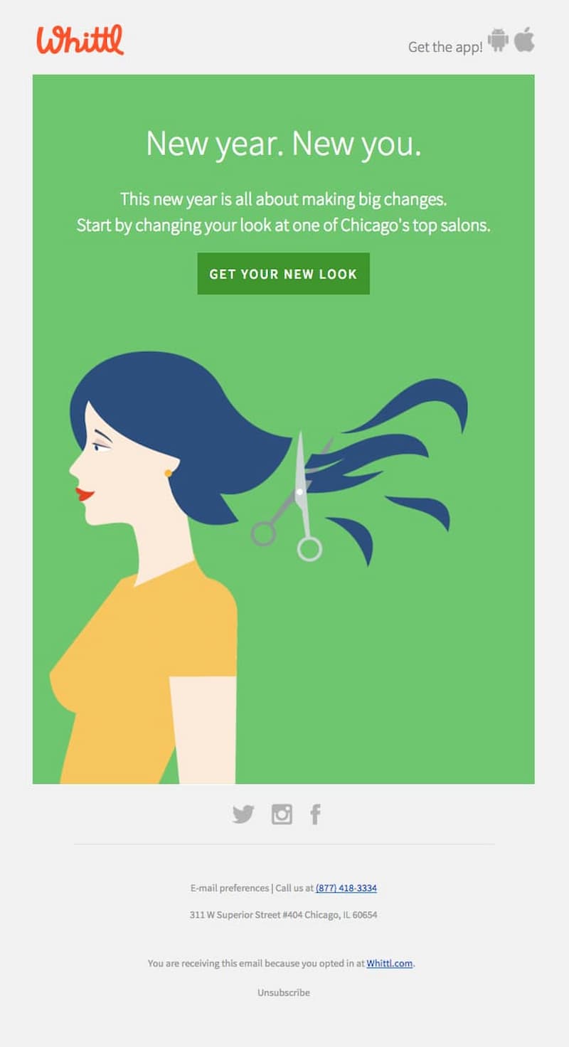 Email chúc mừng năm mới kèm Push sale. (Ảnh: Internet)