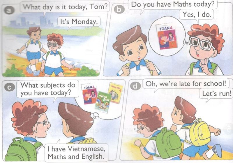 Cách hỏi các môn học vào thứ trong tuần. (Ảnh: Internet)