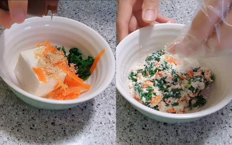 Cách làm món đậu hũ rau cải trộn cho bé rất đơn giản, hấp dẫn. (Ảnh: Sưu tầm Internet)