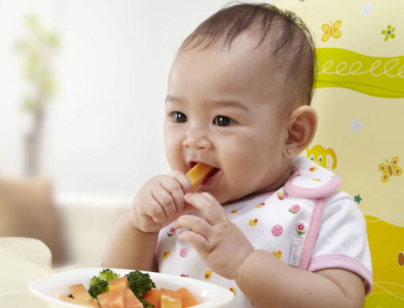 Lưu ý về thực đơn ăn dặm tự chỉ huy cho bé dưới 1 tuổi. (Ảnh: Sưu tầm Internet)