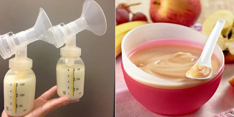 Thời điểm nên cho bé ăn dặm trộn sữa mẹ? (Ảnh: sưu tầm internet)