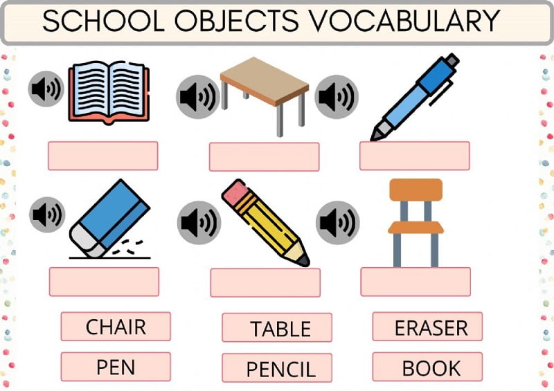 Trẻ được học nhiều từ vựng tiếng Anh chủ đề gần gũi cuộc sống. (Ảnh: Sưu tầm Internet)