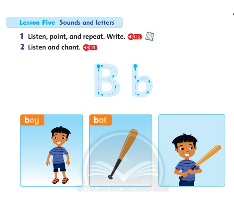 Học chữ cái B, âm /b/. (Ảnh: Chụp màn hình SGK)