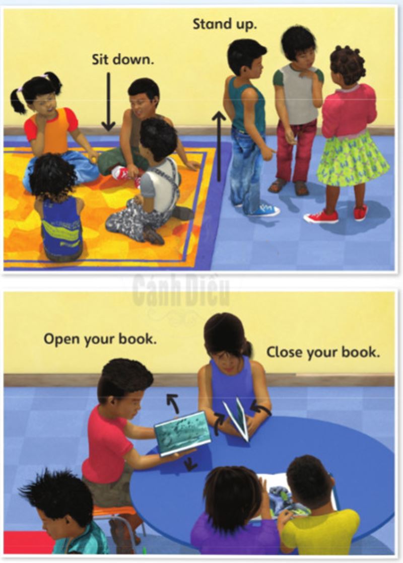 Một số câu mệnh lệnh bằng tiếng Anh. (Ảnh: Sách Cánh diều)