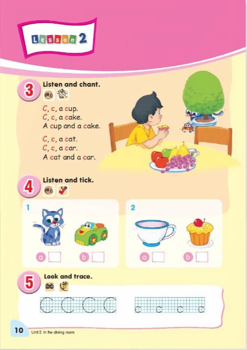 Tiếng Anh lớp 1 unit 2 lesson 2 SGK KNTT. (Ảnh: Tác giả)