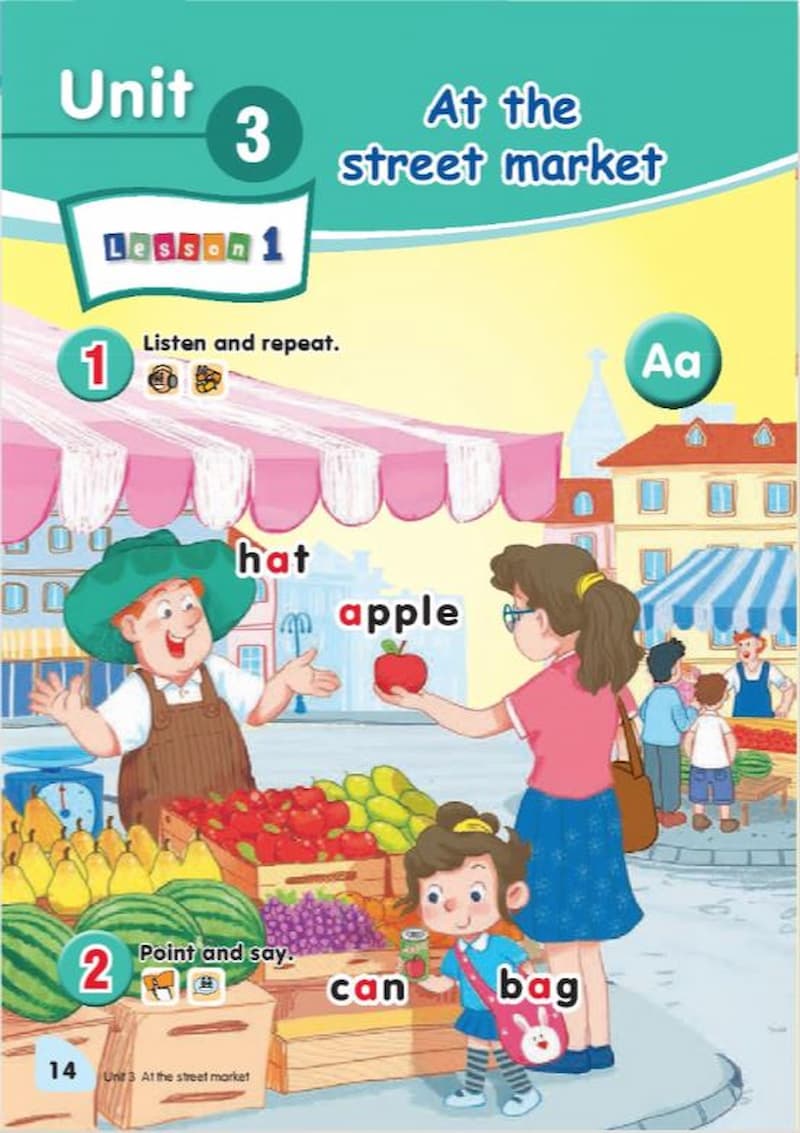 Tiếng Anh lớp 1 unit 3 lesson 1 SGK KNTT. (Ảnh: Tác giả) 