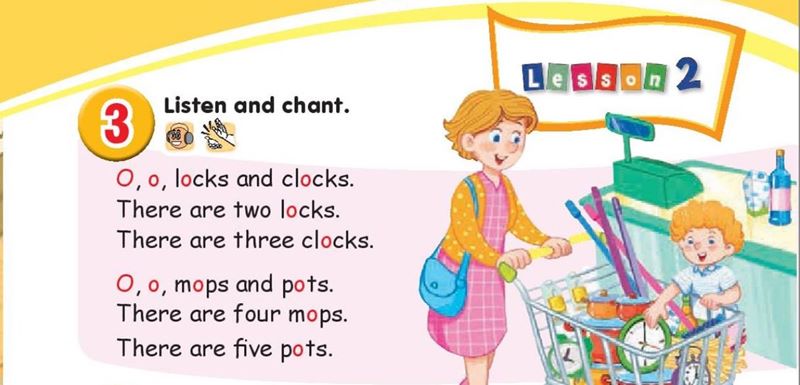 Tiếng Anh lớp 1 unit 9 lesson 2 phần 1 SGK KNTT. (Ảnh: Tác giả)