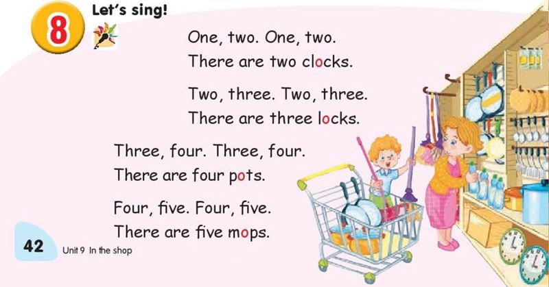 Tiếng Anh lớp 1 unit 9 lesson 3 phần 3 SGK KNTT. (Ảnh: Tác giả)