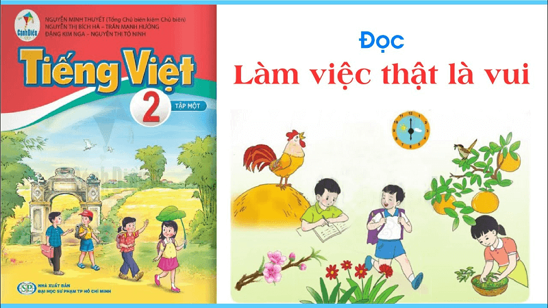 Bài tập đọc “Làm việc thật là vui”. (Ảnh: Sưu tầm internet)