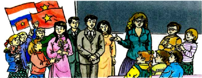 Tranh minh họa bài đọc Gặp gỡ ở Lúc-xăm-bua. (Ảnh: Sưu tầm Internet)