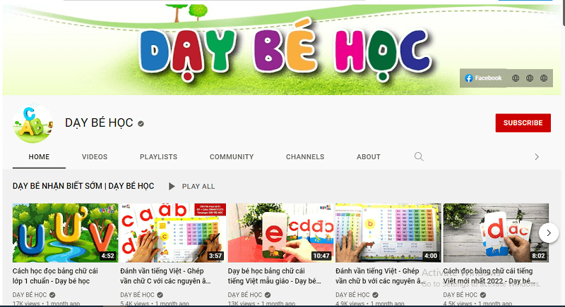 Học tiếng Việt thú vị cùng kênh Youtube Dạy Bé Học. (Ảnh: Dạy Bé Học)