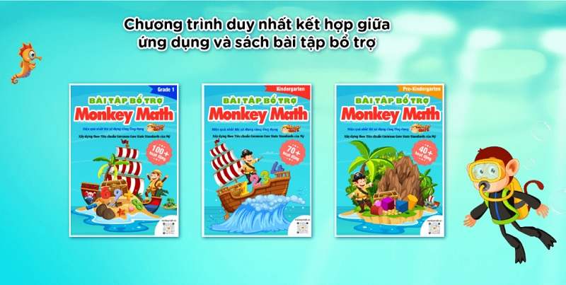 Học kết hợp thực hành toán cùng Monkey Math. (Ảnh: Monkey)
