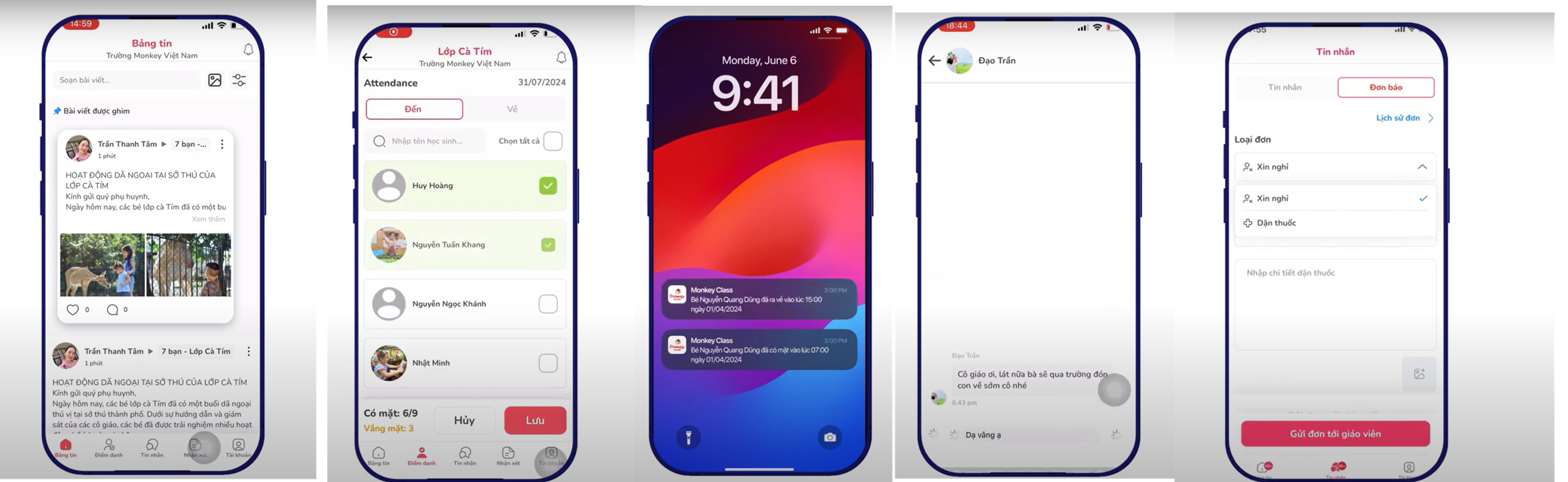 Hỗ trợ kết nối nhà trường, giáo viên và phụ huynh dễ dàng trực tiếp trên app Monkey Class (Ảnh: Monkey)