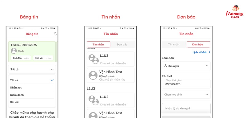 3 tính năng nổi bật của Monkey Class dành cho phụ huynh khi nhà trường sử dụng (Ảnh: Monkey)