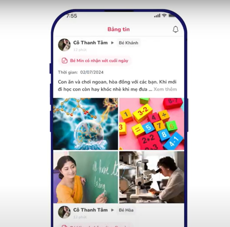 Phụ huynh nhận được thông tin nhận xét của bé cụ thể (Ảnh: Monkey)