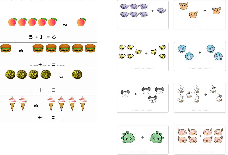 Dạng toán làm phép tính đơn giản. (Ảnh: Baitoan.com)