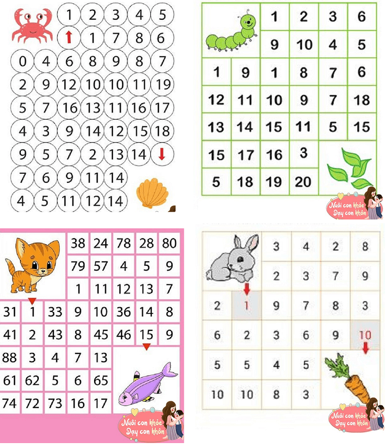 Dạng toán tìm mê cung phù hợp với bé 5 tuổi. (Ảnh: Eva)