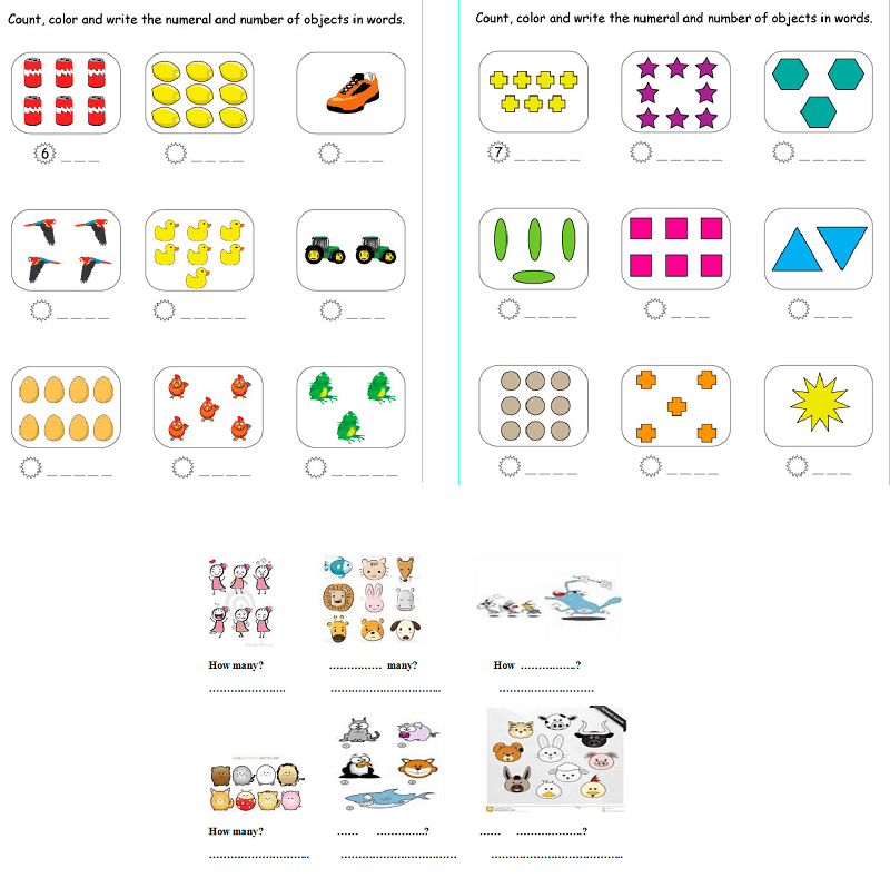 Dạng bài tập toán kết hợp với tiếng Anh giúp bé rèn luyện cả hai kỹ năng. (Ảnh: Alokiddy)