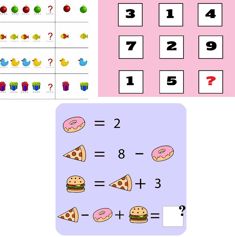 Dạng toán tìm quy luật cho bé làm quen. (Ảnh: Mighty Math)